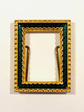 Miniature Green Enamel Gild Decorative Picture Frame